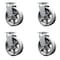 Service Caster 6'' V-Groove Semi Steel Wheel Swivel Caster Set with Bronze Bearings, 4PK SCC-20S620-VGBZ-4 - alternate 1